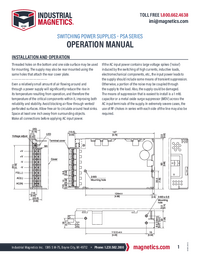 Thumbnail of document PSA Series Power Supply