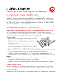 Thumbnail of document Metal Separation at a Sugar Cane Refinery